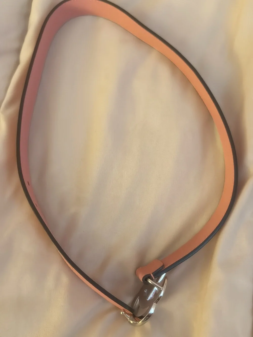 Gucci Pink Leather Double G Buckle Belt Little Girls with Dustbag